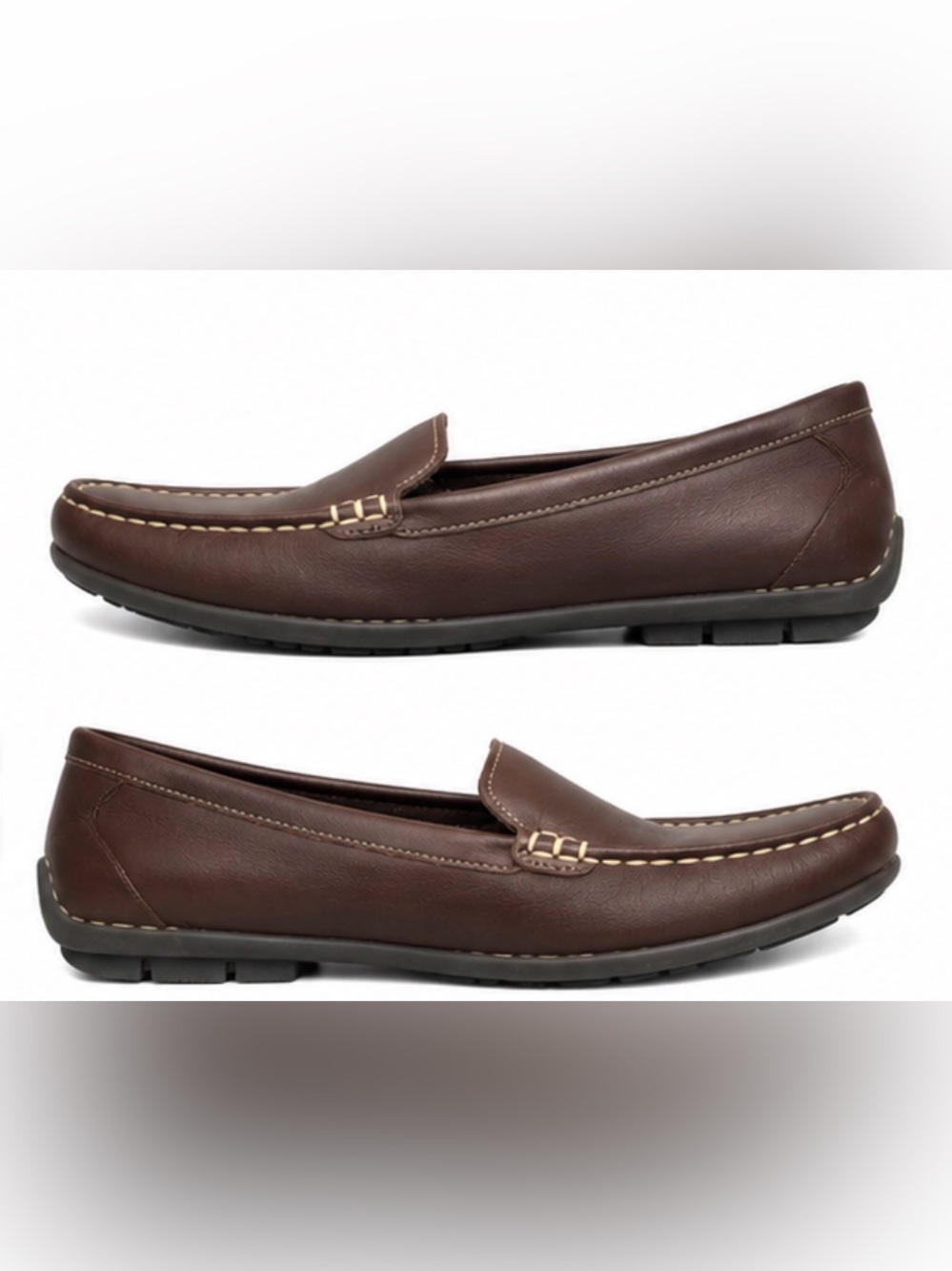 L.L.Bean Women’s Brown Leather Driving Loafers Moc Toe Flats Size 7.5M